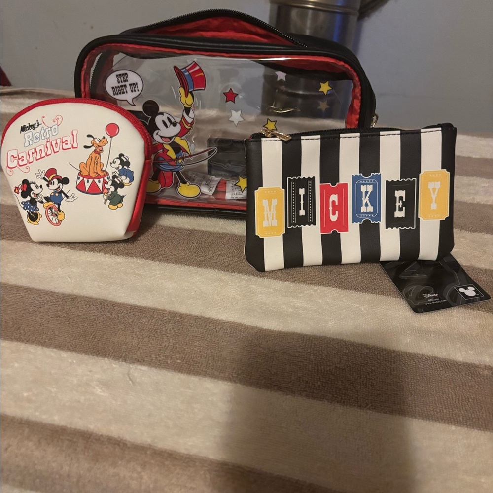 Loungefly Mickey Mouse Carnival Bag Set - Black, White, Red, Yellow